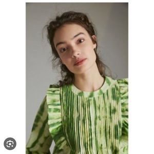 Anthropologie Samant Chauhan
Emilia Ruffled Tie-dye Blouse Top.